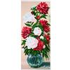 Collection D'Art peonie Aida Stampata per Ricamo a Croce, Cotone, Multicolore, 16 x 38cm