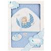 Interbaby Asciugamano con cappuccio per neonato BEAR SLEEPING in blu - 560 g