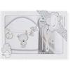 Interbaby Asciugamano con cappuccio per neonato TENDEDERO OSO in bianco e grigio con Set de Spazzola e Pettine - 900 g