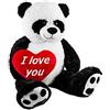Brubaker XXL Panda di Peluche con Il Cuore Cuscino Rosso 'I Love You' - Giocattolo di Peluche Grande - Orso Nero Bianco - Altezza 100 cm - Regalo Fidanzata - Ti Amo