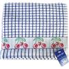 Samuel Lamont & Sons - Strofinaccio jacquard Poli-dri con ciliegie blu, dimensioni 50 cm x 70 cm, 100% spugna di cotone, ultra assorbente e super morbido, lavabile in lavatrice, blu, taglia unica,