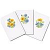 VERVACO Kit Punto Croce Contato Set di 3 Fiori Blu E Gialli Biglietti con Finestra per Punto Croce 10,5 x 15 cm Set Fai da Te Creativo Adulti Ricamate Accessori per Lavoretti Creativi