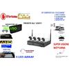 AMN SICUREZZA KIT VIDEOSORVEGLIANZA WIRELESS FULL HD IP 4 TELECAMERE 2 MPX WIFI MONITOR 10" 1