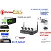 AMN SICUREZZA KIT VIDEOSORVEGLIANZA WIRELESS FULL HD IP 4 TELECAMERE 2 MPX WIFI MONITOR 10" HD