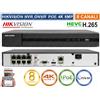 HIKVISION HWN-4108MH-8P NVR 4K HD 8CH 8MPX ONVIF POE H.265+ 80MBPS CLOUD P2P