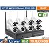 EACH ITALY KIT VIDEOSORVEGLIANZA IP WIRELESS WIFI NVR 8 CH 8 TELECAMERE BULLET IR-CUT 2MP