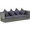 vidaXL AX Divano Letto Lettino Prendisole Polyrattan Grigio Salotto Giardino New 43959