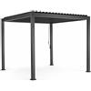 bizzotto Pergola Bioclimatica 3x3 In Alluminio Con Lamelle Orientabili Antracite Pacific