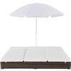 vidaXL AX Lettino Prendisole Polyrattan 2 Cuscini 1.97x1.4x1.9m Ombrellone Nuovo 42949