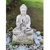 mondo artistica STATUA DEL BUDDHA CON BASE PER ESTERNO DA GIARDINO IN CEMENTO MARMO PIETRA