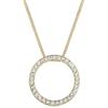 Elli Collana con Cristallo Cerchio da Donna, in Argento 295, Placcato Oro, Misura 45