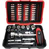 KS TOOLS - 922.0651 - Set di bussole e punte ULTIMATE 1/4 con cricchetto a testa girevole MODIFIX, 52 pezzi - Compatto, robusto e pratico - 6 lati da 5,5 a 14 mm - fessura, PZ, PH, XZN, TX