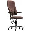 Sedia ufficio ergonomica SpinaliS Navigator, metallo-nero, d817-marrone-scuro