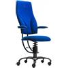 Sedia ufficio ergonomica SpinaliS Navigator, metallo-nero, d510-blu-notte