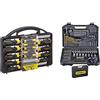 Stanley 7205 Sta-Xj Set 100 Con Le Punte Per I Metalli Titanio, Legno E Muratura E Inserti & Stht0-62141 Kit Serraggio Cacciaviti, Set Di 34 Pz