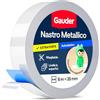GAUDER Nastro Metallico Autoadesivo - Banda Metallica Sottile con Adesivo in Schiuma per Magneti, Figurine Tonie® & Scaffali - Nastro Ferroso (6 m x 35 mm)