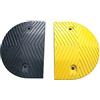 SNS SAFETY LTD Coppia Rallentatori Stradali in Gomma Nera e Gialla Parte Terminale 25x35x5cm