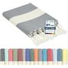 Flora Furora furora HOLIDAY Telo Mare Grande, cotone 100x200 cm | Telo Spiaggia antisabbia | Asciugamano Mare Fouta, frange e angoli - Pareo Donna Uomo Ragazzi | Pic Nic Beach Towel Coperta, lungo leggero