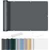 AXT SHADE Frangivisto Balcone Protezione Impermeabile Copri Ringhiera Balcone Privacy Frangivento Protezione UV con Occhielli e Fascetta per Terrazza Esterno 90x300cm-Antracite