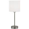 BRILONER - Lampada da Tavolo, Comodino o scrivania, 1x E14 non inclusa, con Interruttore a Cavo, Paralume in Tessuto, 25 W, 160x385mm (DxH), Bianco