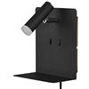 Trio Leuchten Element 222570232 - Lampada da parete a LED, in metallo nero opaco, 1 LED da 3 W, presa di ricarica USB