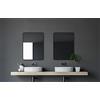Talos Design Black Living- Specchio da parete con cornice in alluminio di alta qualità, colore: nero opaco, 80 x 60 cm