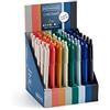 Miquelrius - Espositore in cartone 48 penne assortite, 6 pezzi per colore, inchiostro semi-gel, collezione Chromat