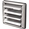 Intelmann Griglia di ventilazione in acciaio inox, rettangolare, con lamelle mobili, raccordo per tubi DN 100 - 125 - 150 - 200 mm, griglia di scarico, Argento