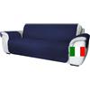 Moonange Copridivano 2 Posti con Braccioli Seduta 120 cm Impermeabile Reversibile Antiscivolo Antimacchia Antigraffio Antipelo Moderno Blu