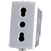 Mapam Presa bivalente bianca 2P+T 10/16 230V compatibile Bticino Matix A5180 - JOY-F518BI