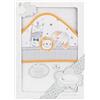 Interbaby Asciugamano con cappuccio per neonato ANIMALITOS in bianco e arancione - 560 g