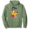Disney Mickey And Friends Pluto Big Face Signature Felpa con Cappuccio