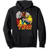 Marvel Mighty Thor Hammer Throw Vintage Felpa con Cappuccio