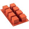 silikomart | SF104 Stampo in Silicone per Monoporzioni CUBI, Antiaderente, 8 Cubi, Confezione da 1 Stampo per Dolci, 50 x 50 mm, h 50 mm, Made in Italy