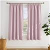 PONY DANCE Tenda per Bambini Rosa Chiaro - 2 Pezzi Tende Cameretta Bimbo Tende per Salotto con Fettuccia Tenda Termica Isolante Freddo Tende Oscuranti per Finestre, 140x175 CM