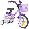 PROMETHEUS BICYCLES ® bicicletta per bambini 12 da 3 anni con ruote di formazione in viola e bianco