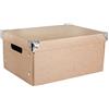 Rayher scatola in cartapesta con coperchio e maniglie, contenitore riciclato 100% FSC, 32,5x25x16cm, pieghevole, 67257000