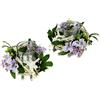 Flair Flower Portacandela Antivento con Fiori, portacandele in Legno con Fiori, Decorazione da Tavolo con Fiori, Ghirlanda Decorativa per la Primavera, Set da 2 Pezzi, 10 x 16 x 16 cm