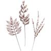 Flair Flower Ramo di Natale artificiale con foglie di eucalipto con glitter e pietre decorative ramo decorativo per composizioni natalizie, corona dell'avvento decorativa, fiore decorativo, set da 3 pezzi