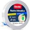 GAUDER Nastro Metallico Autoadesivo - Banda Metallica Sottile con Adesivo in Schiuma per Magneti, Figurine Tonie® & Scaffali - Nastro Ferroso (12.5 m x 35 mm)