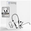 BE-GASTRO | Rubinetto Gruppo doccia con miscelatore monoforo, con leva clinica nera e rubinetto di servizio incorporato, Rubinetteria professionale set di prelavaggio stoviglie per cucine