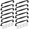 XIANGPICA 12 Pezzi Maniglie da Cucina 128 mm, Maniglie Maniglia per Mobili Nere, Maniglie per Porte Armadio, Maniglie e Pomelli per Armadietti, Maniglie in Lega Alluminio con Viti, Maniglie per Mobili da Cucina
