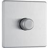 British General BG Electrical FBS81P-01 - Interruttore singolo dimmer senza viti, in acciaio spazzolato, 2 vie, 20-200w, 5-100w LED