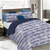 Italian Bed Linen Set Copripiumino Fantasy, Lavorato in Italia - Parure Copri Piumino - Sacco Piumone 200x200 cm con Patella e federa Cuscino, Piazza e Mezza, Jeans Stripes