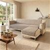 Italian Bed Linen Copridivano Antiscivolo Comfort con Penisola DX, Marrone, 240 cm