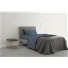 Italian Bed Linen MB HOME BASIC Completo Letto "Dafne", 1 Piazza e Mezza, Citylife Blue
