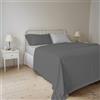Italian Bed Linen Natural Color Completo Letto Cotone, made in italy, Matrimoniale, Grigio Scuro/grigio Chiaro