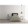 Italian Bed Linen Set Copripiumino 100% Cotone Natural Color, Made in Italy - Parure Copri Piumino - Sacco Piumone 150x200 cm con Doppia Patella e Federa Cuscino, Singolo, Tortora/Panna
