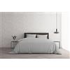 Italian Bed Linen Set Copripiumino 100% Cotone Natural Color, Made in Italy - Parure Copri Piumino - Sacco Piumone 250x200 cm con Doppia Patella e Federe Cuscino, Matrimoniale, Grigio Chiaro/Panna