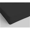 Italian Bed Linen Lenzuolo Sotto con Angoli Singolo, Microfibra, Made in Italy, Lenzuola 90x200 con angolo 35cm, Nero